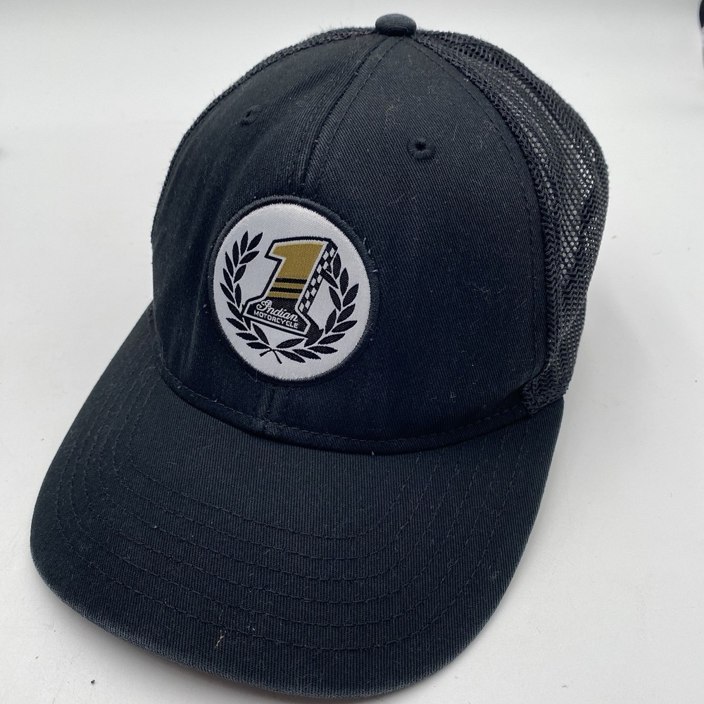 Indian Motorcycles Hat Snapback Trucker Mesh Black Cleaned See Pics